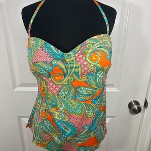 Ana Vibrant Paisley Halter Top Size 14 CB-110